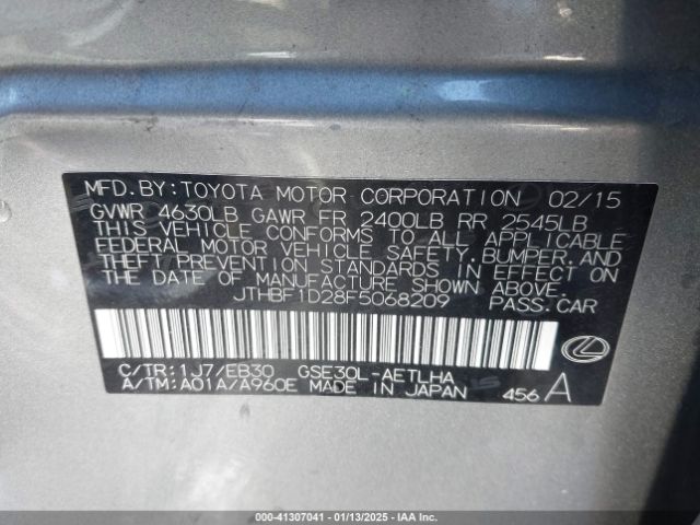 JTHBF1D28F5068209 Lexus IS 250