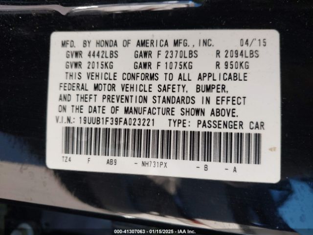 2015 ACURA TLX 19UUB1F39FA023221 Photo 8