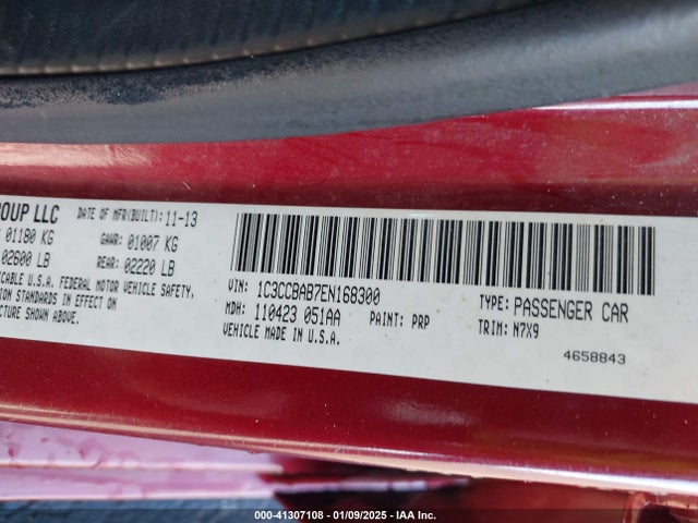 1C3CCBAB7EN168300 Chrysler 200 LX