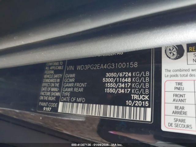 WD3PG2EA4G3100158 Mercedes-Benz Metris