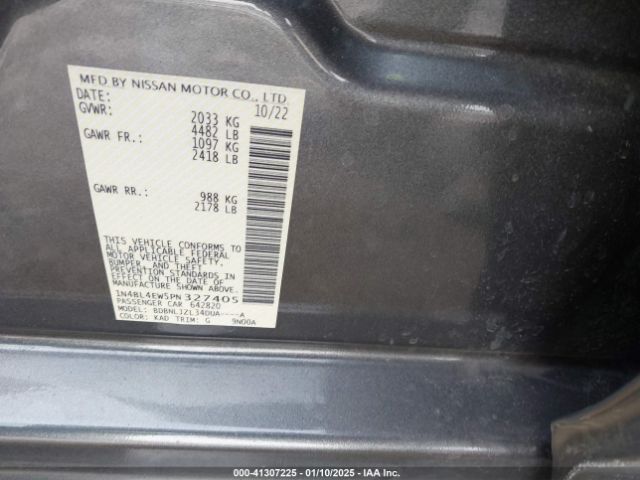 1N4BL4EW5PN327405 Nissan Altima Sl Intelligent Awd