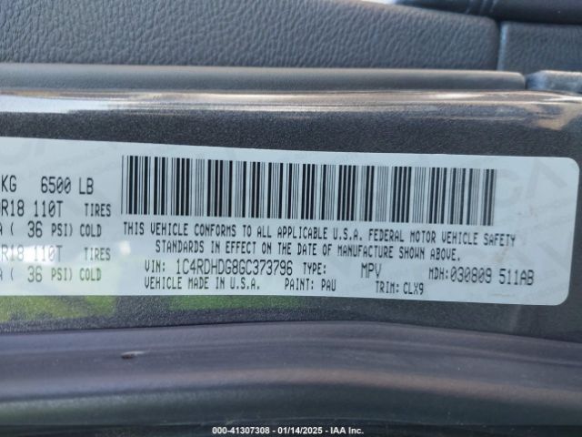1C4RDHDG8GC373796 Dodge DURANGO LIMITED