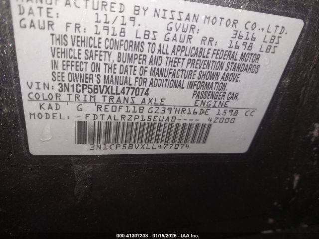 3N1CP5BVXLL477074 Nissan Kicks S Xtronic Cvt