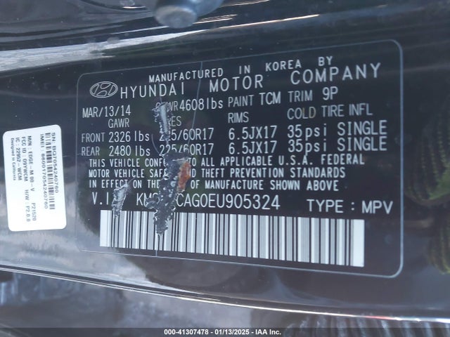 Hyundai TUCSON SE 2014 KM8JUCAG0EU905324 Image 9