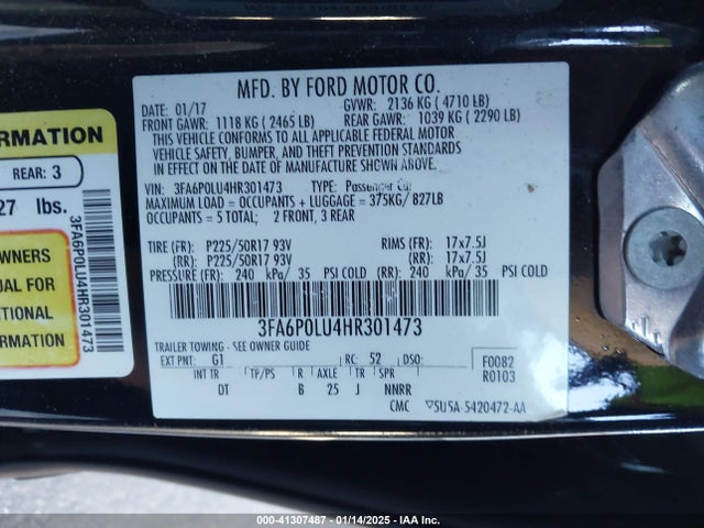 Ford Fusion Hybrid Se 2017 3FA6P0LU4HR301473 Image 9