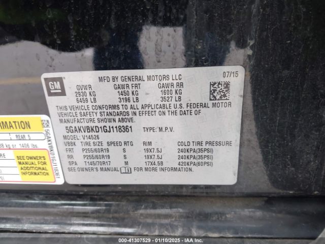 5GAKVBKD1GJ118361 Buick Enclave Leather