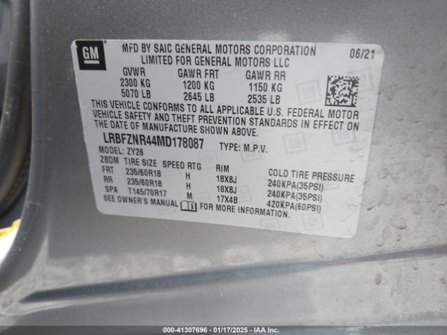 LRBFZNR44MD178087 Buick Envision Fwd Essence