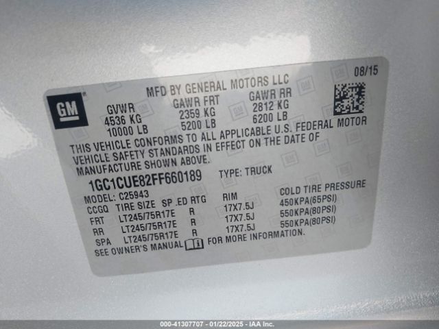 1GC1CUE82FF660189 Chevrolet Silverado 2500hd Wt