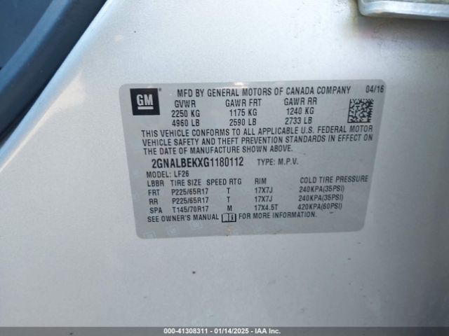 2GNALBEKXG1180112 Chevrolet EQUINOX LS