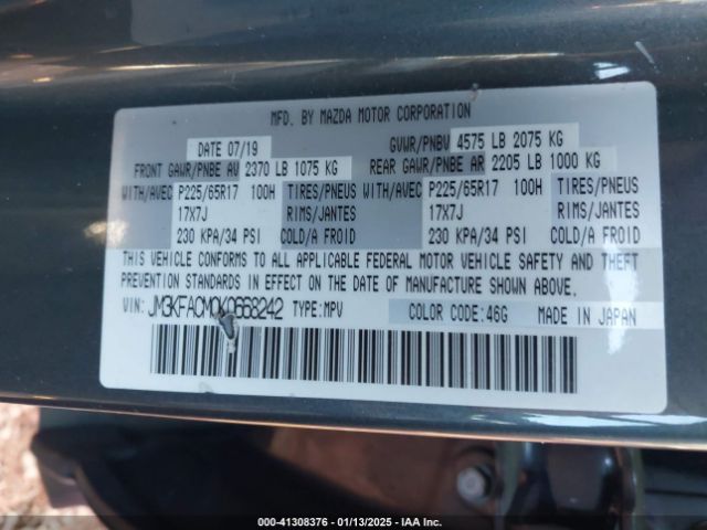 JM3KFACM0K0668242 Mazda Cx-5 Touring