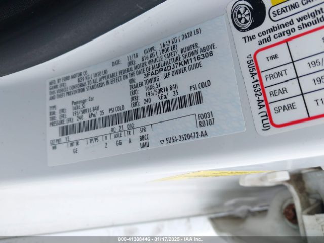 3FADP4DJ7KM116308 Ford Fiesta St Line