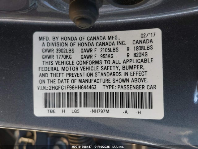 Honda Civic Touring 2017 2HGFC1F96HH644463 Image 9