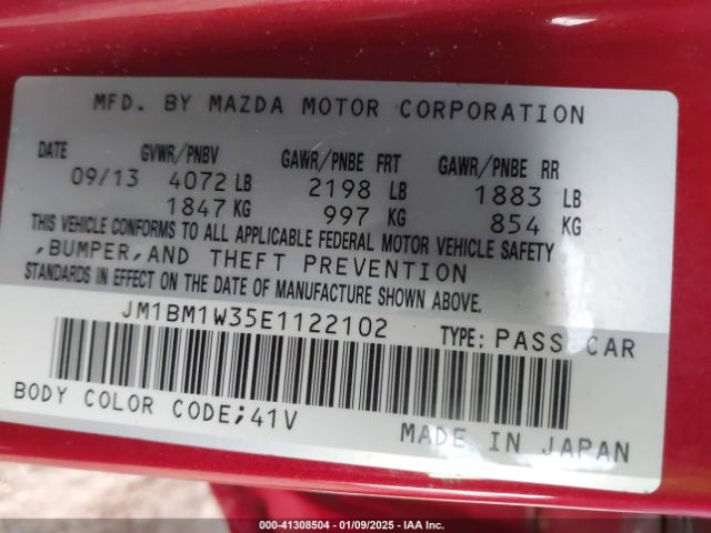 JM1BM1W35E1122102 Mazda Mazda3 S Grand Touring