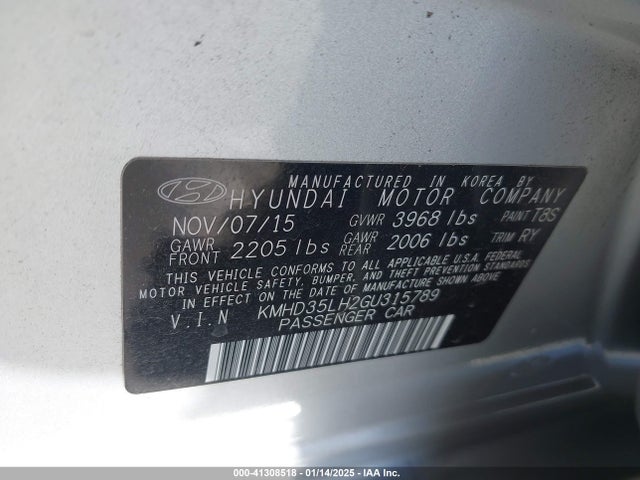 KMHD35LH2GU315789 Hyundai ELANTRA GT