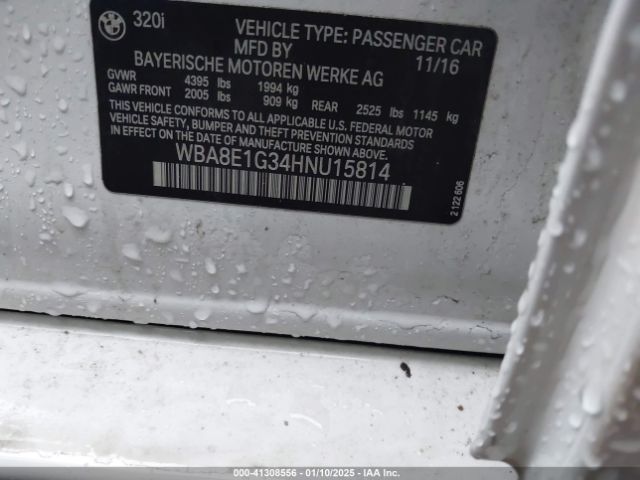 2017 BMW 320I WBA8E1G34HNU15814 Photo 8