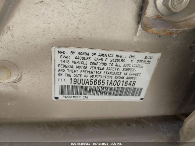 2001 ACURA TL 19UUA56651A001648 Photo 8