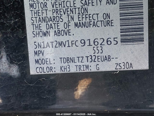 5N1AT2MV1FC916265 Nissan ROGUE SV