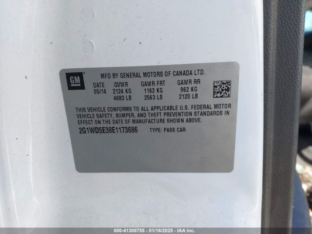 2G1WD5E38E1173686 Chevrolet IMPALA LIMITED POLICE