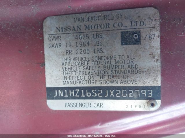 1988 NISSAN 300ZX JN1HZ16S2JX202793 Photo 8