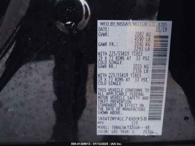 5N1AT2MT4LC760958 Nissan Rogue Sl Fwd