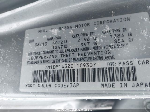 JM1BM1W32E1109307 Mazda Mazda3 S Grand Touring