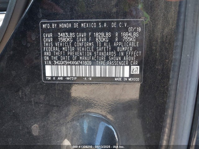 3HGGK5H4XKM741609 Honda FIT LX