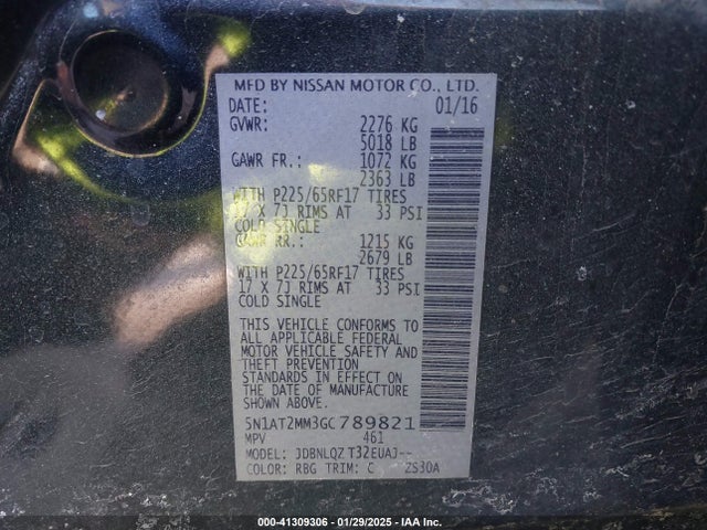 5N1AT2MM3GC789821 Nissan Rogue