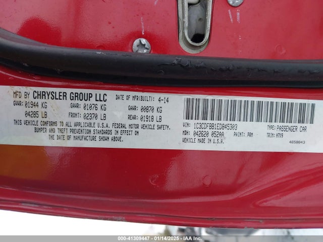Dodge Dart 2014 1C3CDFBB1ED845303 Image 9
