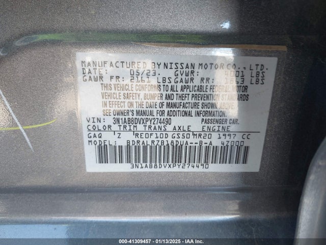 Nissan Sentra Sr Xtronic Cvt 2023 3N1AB8DVXPY274490 Image 9