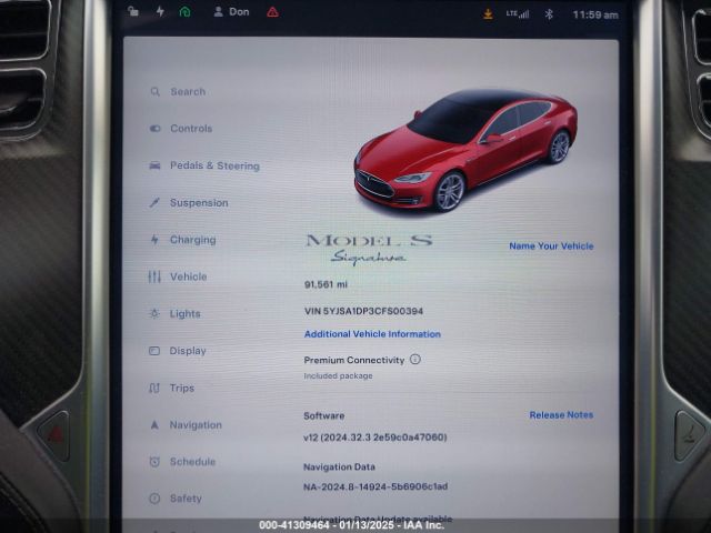 2012 TESLA MODEL S 5YJSA1DP3CFS00394 Photo 6