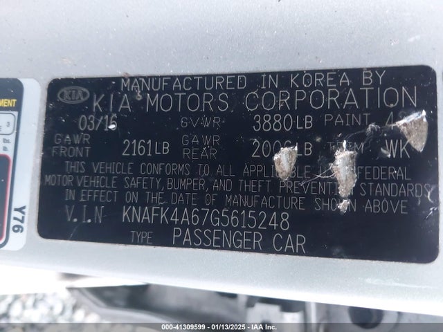 KIA Forte 2016 KNAFK4A67G5615248 Image 9