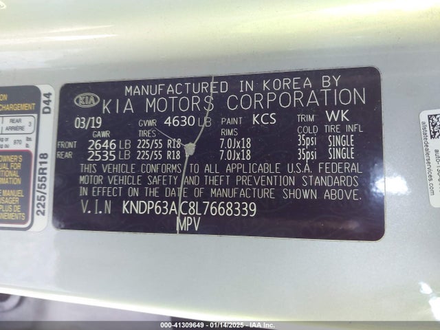 KIA Sportage 2020 KNDP63AC8L7668339 Image 9