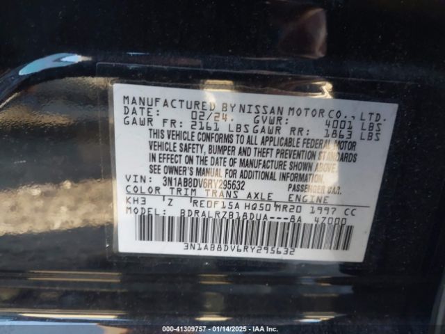 3N1AB8DV6RY295632 Nissan Sentra Sr Xtronic Cvt