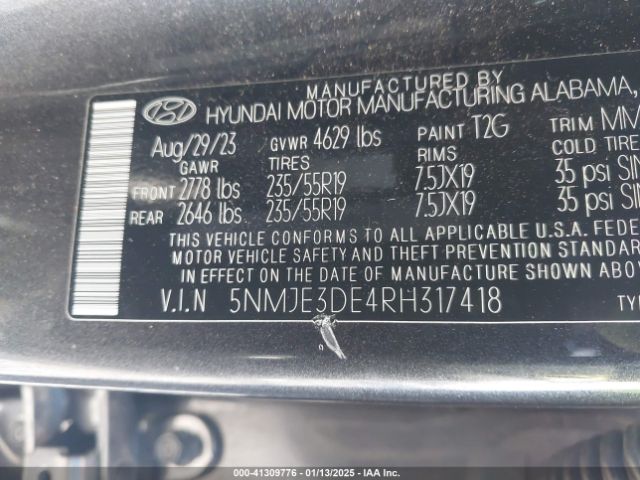 5NMJE3DE4RH317418 Hyundai Tucson