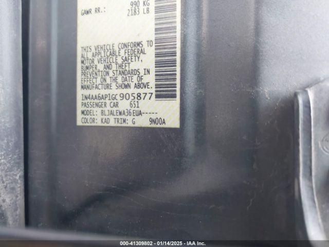 1N4AA6AP1GC905877 Nissan Maxima