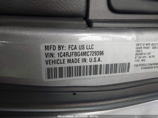 2021 JEEP GRAND CHEROKEE 1C4RJFBG4MC729396 Photo 8