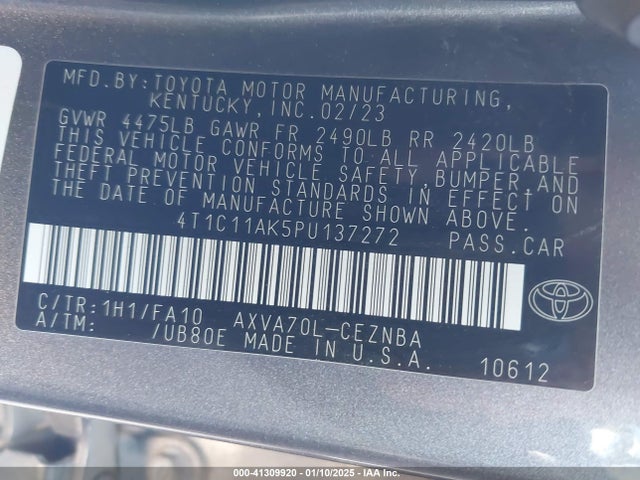Toyota CAMRY LE 2023 4T1C11AK5PU137272 Image 9