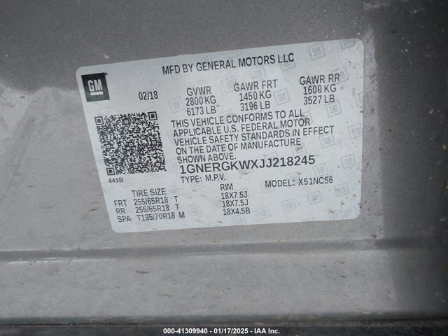 Chevrolet Traverse 2018 1GNERGKWXJJ218245 Image 9