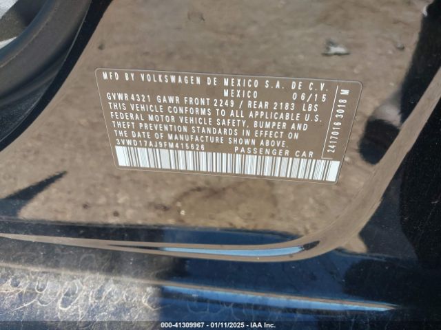 3VWD17AJ9FM415626 Volkswagen JETTA SEDAN