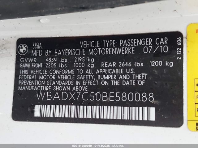 2011 BMW 3 SERIES WBADX7C50BE580088 Photo 8