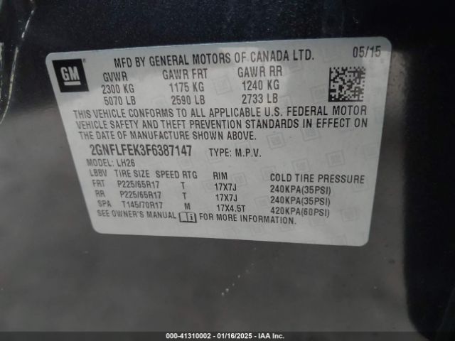 2GNFLFEK3F6387147 Chevrolet Equinox