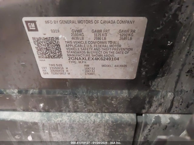 Chevrolet Equinox 2019 2GNAXLEX4K6249104 Image 9