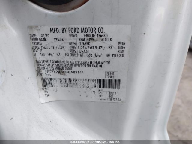 2011 FORD SUPER DUTY F-250 1FT7X2A6XBEA83144 Photo 8