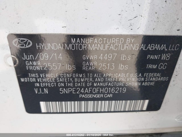 Hyundai SONATA SE 2015 5NPE24AF0FH016219 Image 9