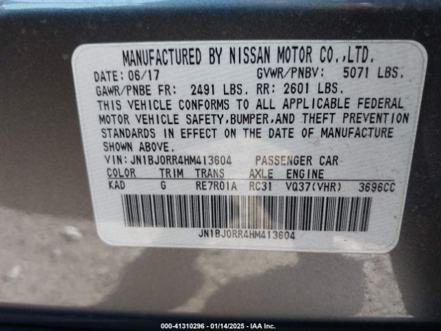 JN1BJ0RR4HM413604 Infiniti QX50