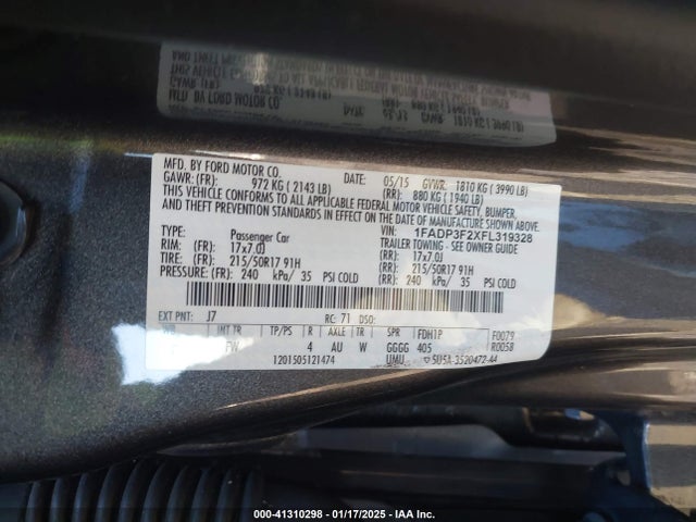 Ford Focus 2015 1FADP3F2XFL319328 Image 9