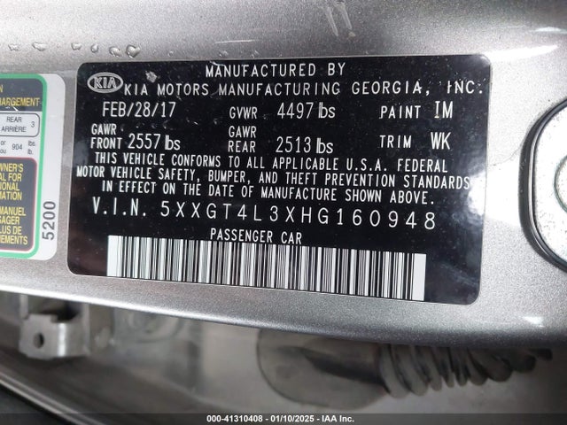 5XXGT4L3XHG160948 KIA Optima Lx