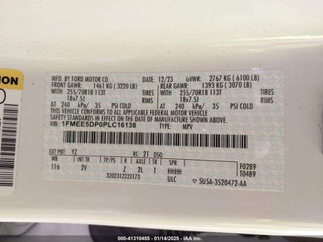 1FMEE5DP0PLC16138 Ford Bronco