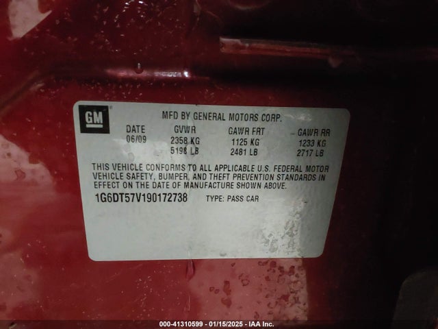 2009 CADILLAC CTS 1G6DT57V190172738 Photo 8