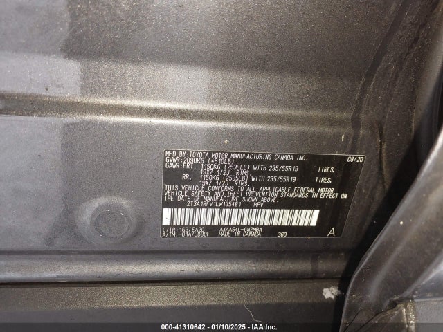 Toyota Rav4 Xle Premium 2020 2T3A1RFV1LW135481 Image 9